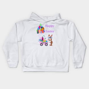 Happy Easter Bunny Mommy with Baby Chicks Kids Hoodie